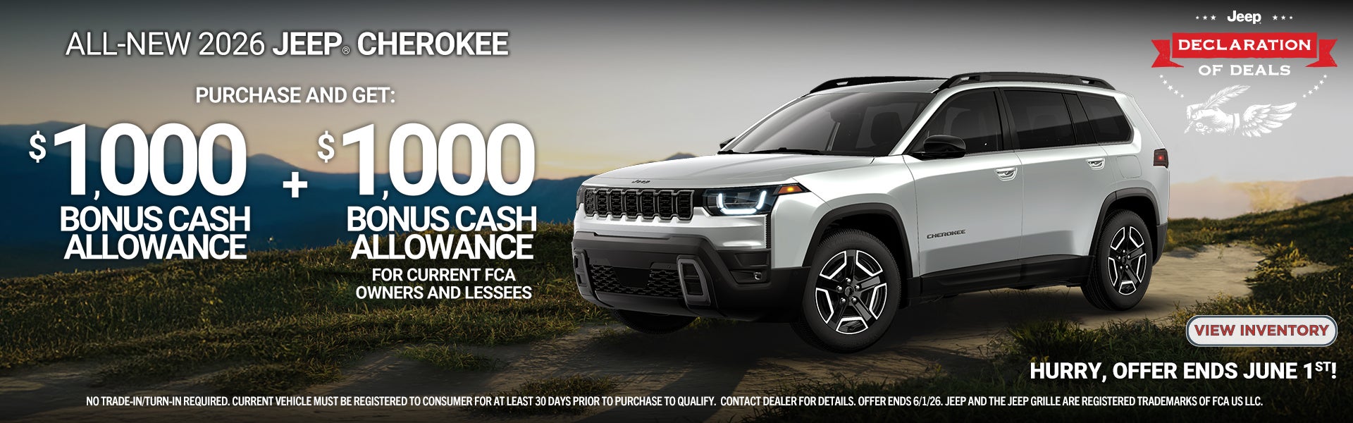 2026 JEEP CHEROKEE BONUS CASH ALLOWANCE