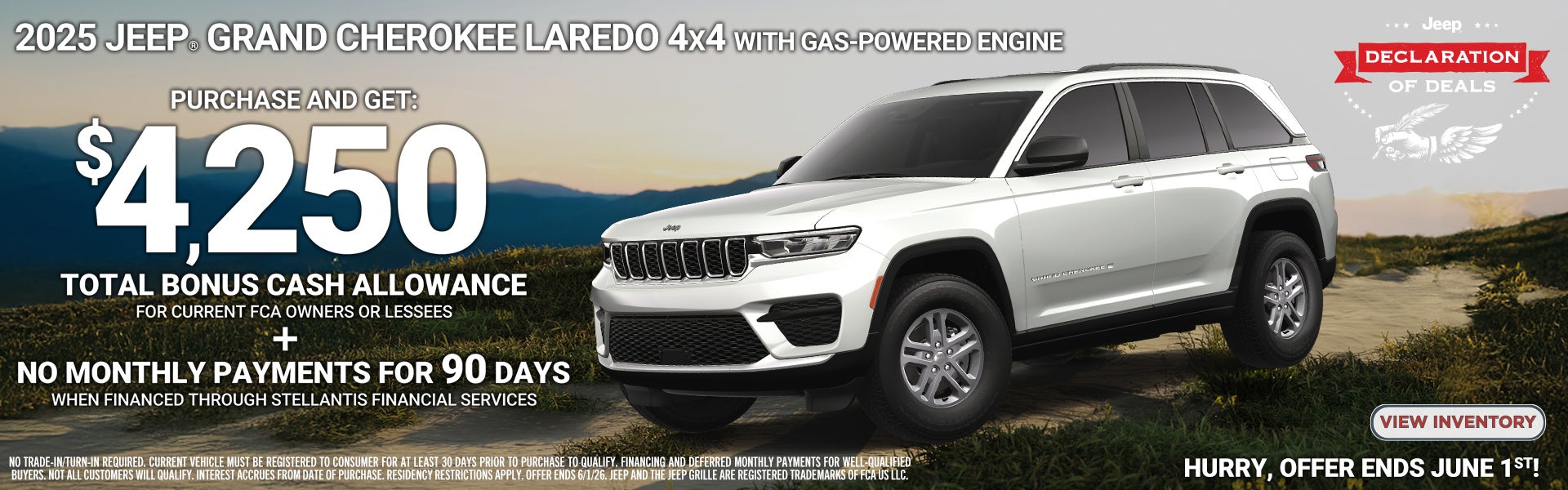 2025 JEEP GRAND CHEROKEE BONUS CASH ALLOWANCE