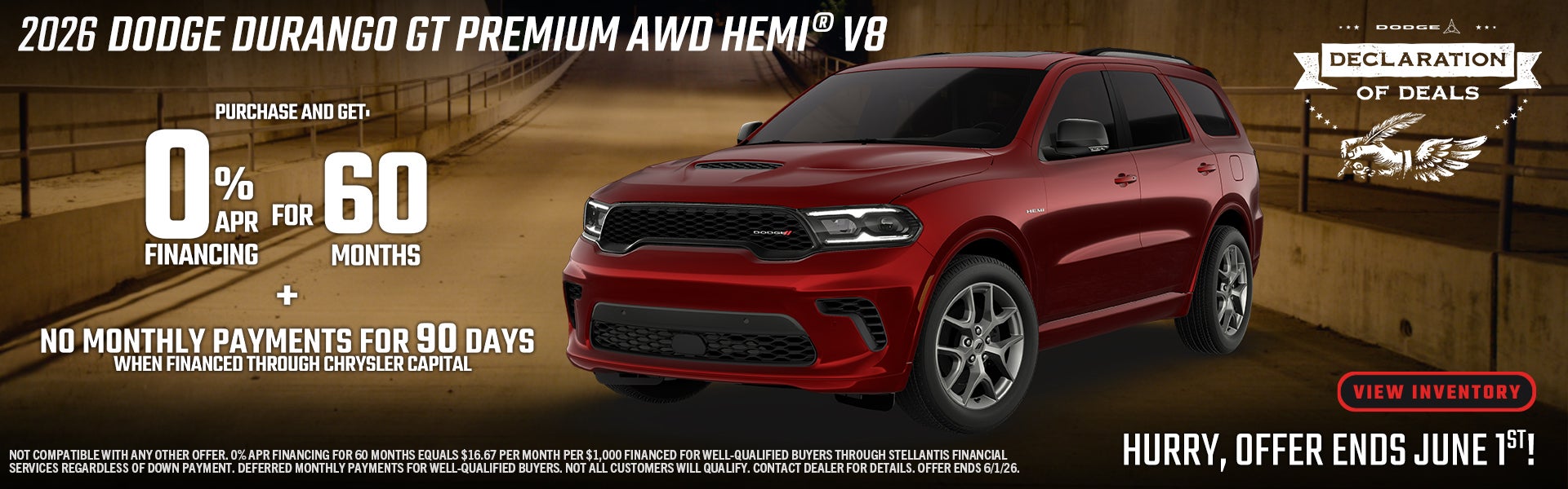 2026 DODGE DURANGO GT FINANCING OFFER