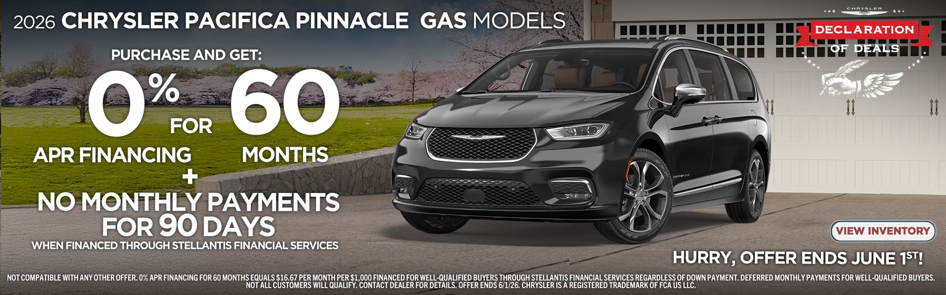 2026 CHRYSLER PACIFICA PINNACLE FINANCING OFFER